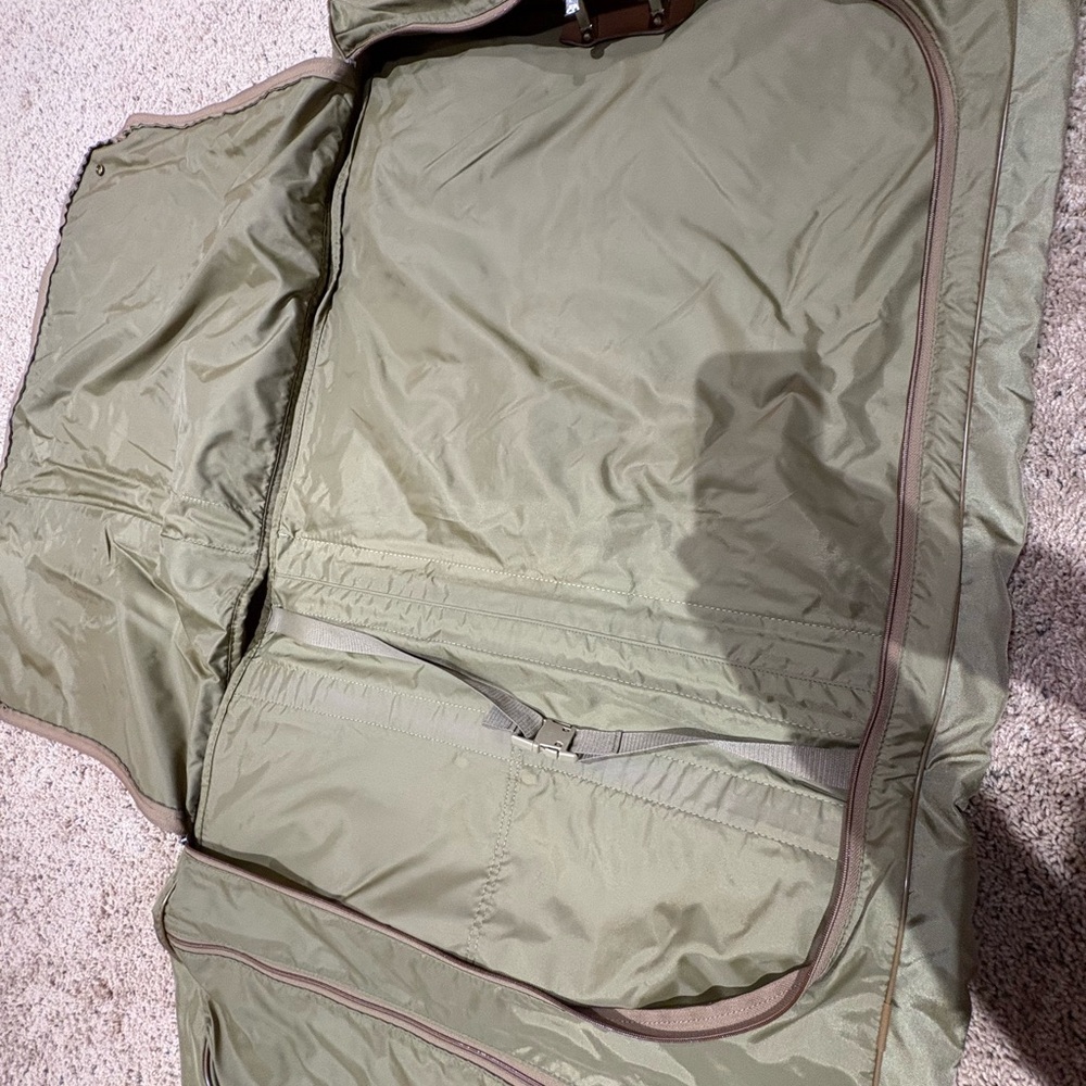 Brookfield by Hartmann Nylon Leather Trim Hanging Folding Garment Bag Travel - Picture 4 of 12